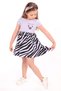 Girl's Printed Relax Fit Crew Neck Short Sleeve Dress - Color Block