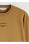 Crew Neck Printed Men's Thick Sweatshirt - 6