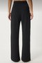 Women's High Waist Stretch Fabric Palazzo Pants - Flowy Wide Leg, Stylish Office & Casual Combination Trousers - 2