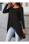 New Season Women's Lace Viscose Blouse Crew Neck Long Sleeve Asymmetrical Cut - 4
