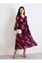 Women Floral Print V Neck A-Line Maxi Dress