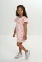 Girl's Printed Relax Fit Round Neck Short Sleeve Shirred Dress - - 3