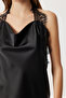 Halter Neck Satin Surface Lace Blouse Lxa0004 Black - 5