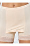 High Waist Seamless Shorts with Double Layer and Lace Detail - 3