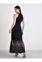 Black Lace Sleeveless Maxi Dress - 4