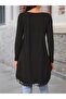 Women's Long Sleeve Crew Neck Asymmetrical Cut Detailed Lace Viscose Blouse - 3
