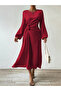 Floral Detail Balloon Sleeve Midi Dress - 3