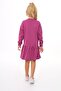 Girl's Printed Regular Fit Crew Neck Long Sleeve Elastic Dress - - 6