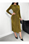 Khaki Long Sleeve Bodycon Midi Dress - 3