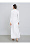 White Balloon Sleeve A-Line Maxi Dress - 5