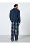 Family Pyjamas - Men Long Sleeve T-Shirt and Checked Pyjama Set - 4