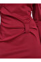Red Midi Dress with Metal Ring Accent - 3