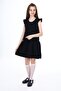 Girls' Printed Relax Fit Crew Neck Ruffle Sleeve Button Dress - Ruffle - 2