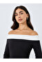 Black Off Shoulder Neck Mermaid Hem Maxi Dress - 4