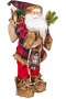 New Year's Santa Claus, Red-Black Plaid Fabric - 26X60 cm - 4