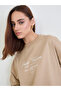 طقم سويت شيرت بني طويل قصة فضفاضة مع بنطال رياضي - 3