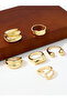 Set of 6 - Gold Statement Rings - 6