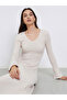 Beige Ribbed Knit Sweater Midi Dress