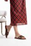 Loose Bitter Brown Genuine Leather Slippers - 5