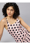 Polka Dot Asymmetric Hem Midi Dress - 5