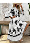 Floral Embroidered Ruffle Hem Maxi Dress - 5