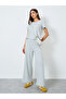 Solid Round Neck T-Shirt and Wide Leg Pants Co-Ords