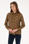 Women's Khaki Long Sleeve Shirt 50308637-Vr027 - 3