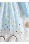 Bow Detail Ruffled Long Sleeve Mesh Dress - 5