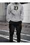 Unisex 23 Printed Hooded Sweatshirt and Jogger Sweatpants - Bottom Top Set