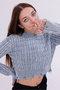 Women's Gray Ripped Detail Pinterest Sweater - 5