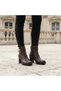 Burma Chain Detailed 9cm Heeled Faux Leather Autumn Women's Boots- Chain Detail Block Heel Boots - 2