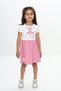 Girl's Printed Relax Fit Crew Neck Short Sleeve Dress - Color Block
