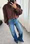 Women's Wide Leg Blue Distressed Jeans - 2