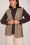 Women's Sand Lace Pattern Embroidered Mercerized Knitwear Mother Vest - 3