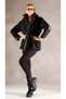 Italian Style Design Quilted Collar Short Jacket Black - 4
