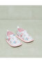 Baby White With Flower Print Pram Shoe - 2