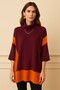 Fisherman Neck Tricot Poncho-26K74131-Purple-08