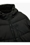 Hooded Long Sleeve Zipper Pocket Detailed Winter Puffer Coat - 3