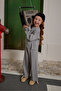 Silk Textured Knitwear Set Gray Melange - 7