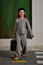 Silk Textured Knitwear Set Gray Melange - 4
