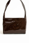 Women's Patent Leather Lined Shoulder Bag with Magnet Closure