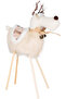 Christmas Ornament, Deer, White - Wooden Legs, 28X43 cm