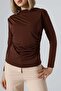 Sandy Turtleneck Ruched Detail Blouse – Comfortable & Elegant - 4