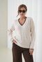 Hair Braid Detailed V-Neck Knitwear Sweater Aw25Kz0075 - 3