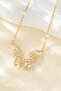 Zircon Stone Butterfly Steel Necklace - 3