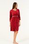 Cotton Velvet Dress with Zipper Pocket and Embroidery Detail - 2
