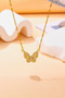 Zircon Stone Butterfly Steel Necklace - 6