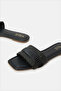 Women Black Textured Mule - 3
