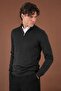 Zippered Stand Collar Sweater - 4