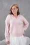 Basic Soft Textured Oversized Polo Neck Knitwear Sweater Aw25Kz0074 - 3